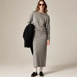 Oversized crewneck sweatshirt in merino wool