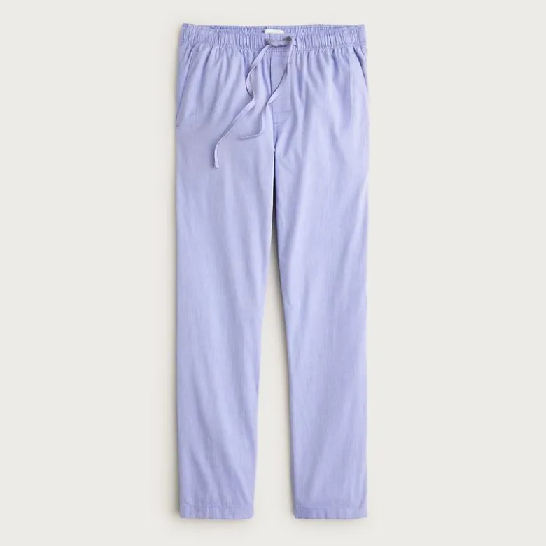 Pajama pant in cotton herringbone