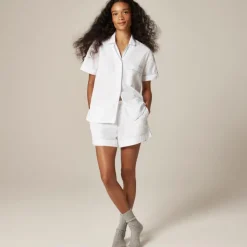 Pajama short set in end-on-end cotton