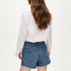 Patch-pocket denim short