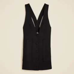 Patch-pocket suit dress in bouclé