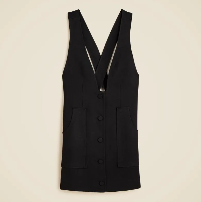 Patch-pocket suit dress in bouclé