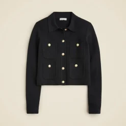 Patch-pocket sweater lady jacket