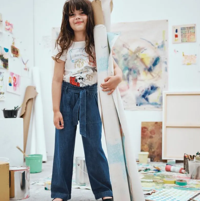 Peanuts® X Crewcuts passport graphic T-shirt with sequins
