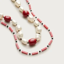 Pearl and bead necklaces set-of-two