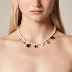 Pearl charm necklace