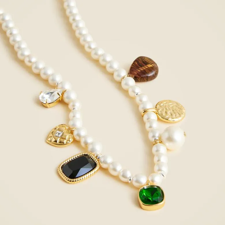 Pearl charm necklace