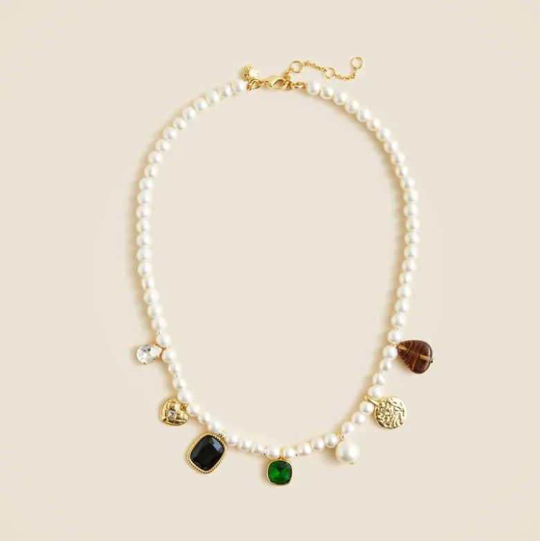 Pearl charm necklace