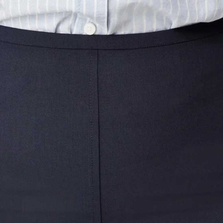 Pencil knee-length skirt in Italian bi-stretch wool blend