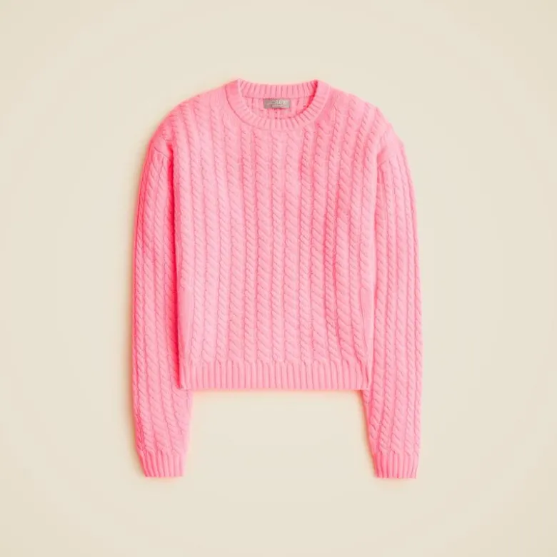 Perfect cashmere cable-knit crewneck sweater