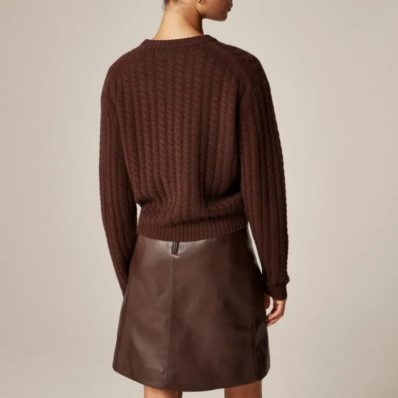 Perfect cashmere cable-knit crewneck sweater