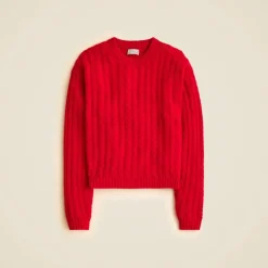 Perfect cashmere cable-knit crewneck sweater