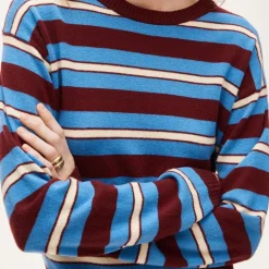 Perfect cashmere crewneck sweater in stripe