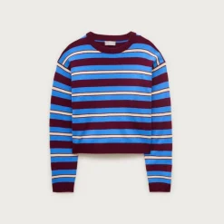 Perfect cashmere crewneck sweater in stripe