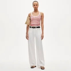 Perfect rib scoopneck tank top in stripe
