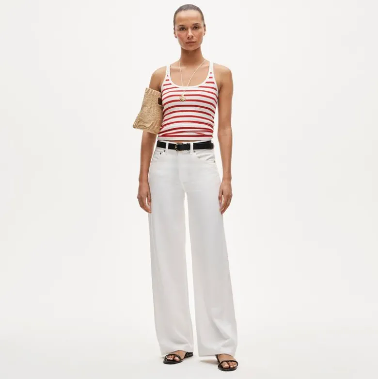 Perfect rib scoopneck tank top in stripe