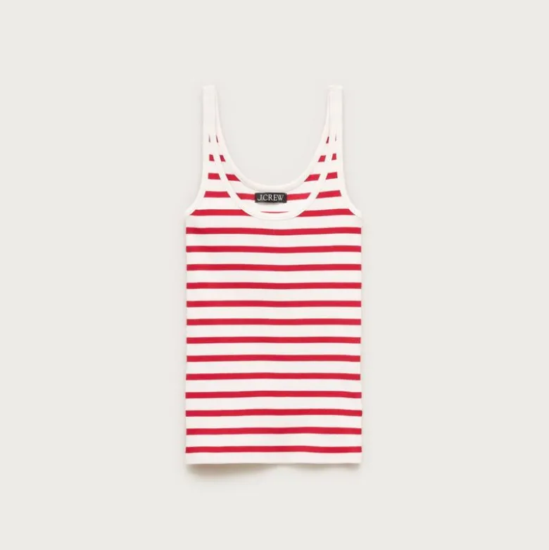 Perfect rib scoopneck tank top in stripe