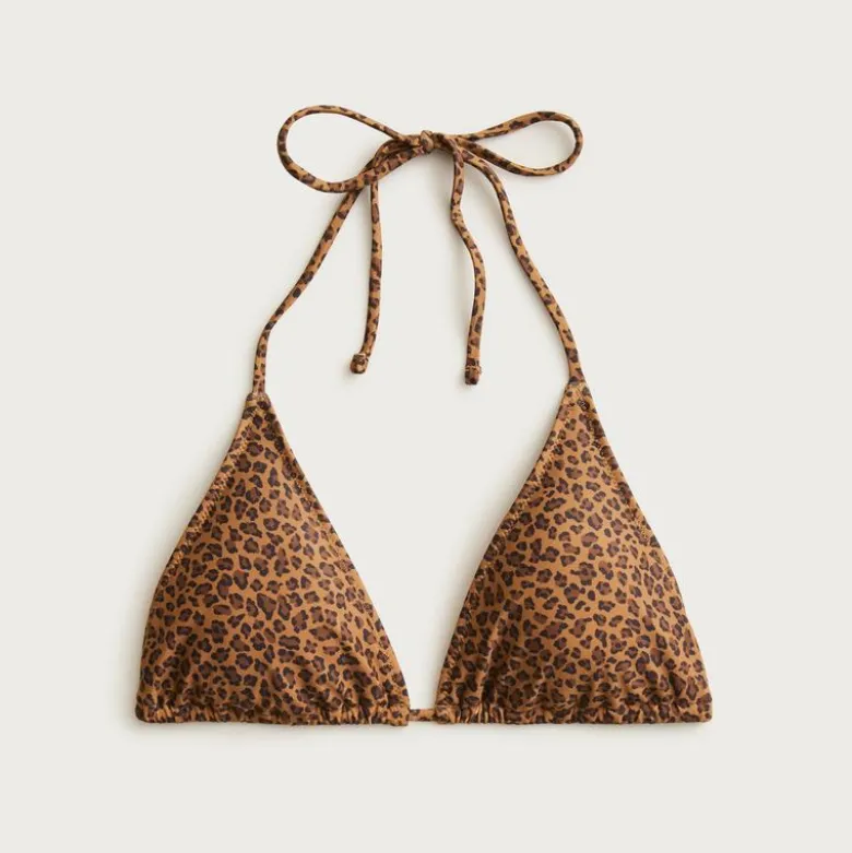 Perfect string bikini top in leopard print