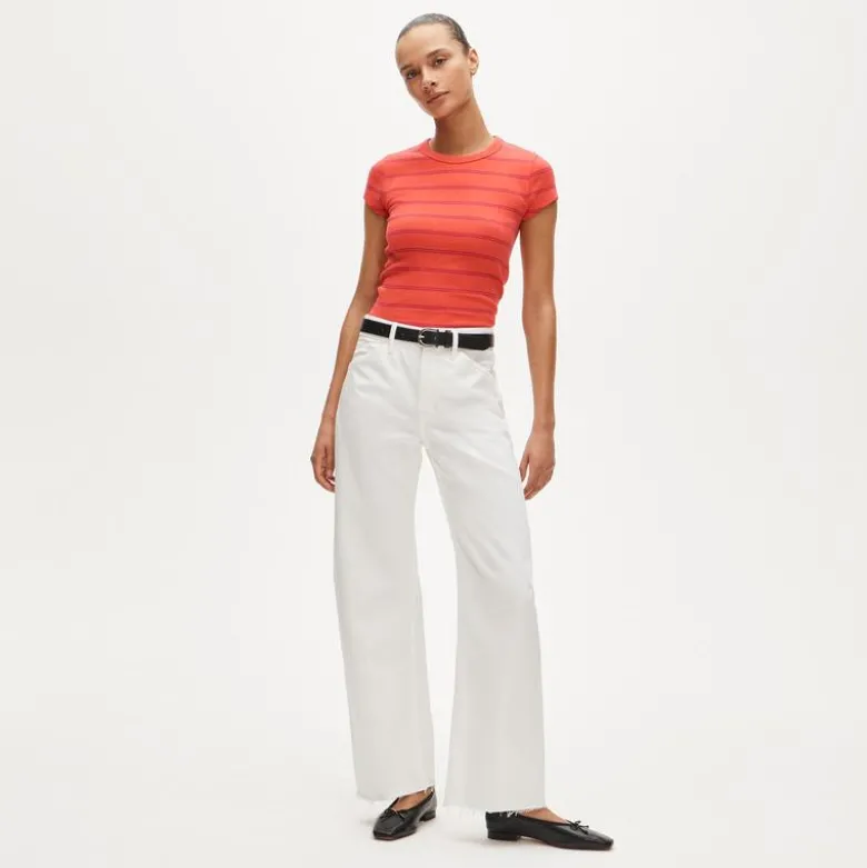Perfect-fit crewneck T-shirt in stripe