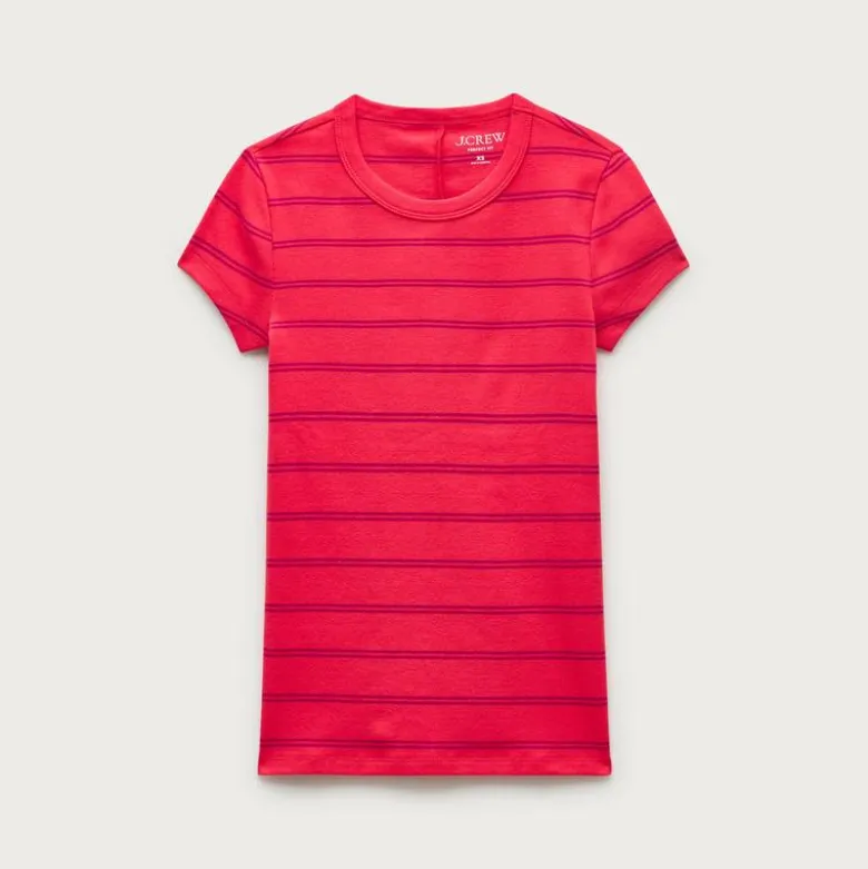 Perfect-fit crewneck T-shirt in stripe