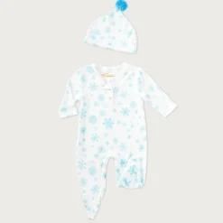 Petidoux babies' Pima cotton one-piece and matching hat set