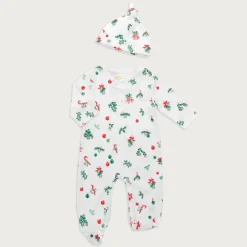 Petidoux babies' Pima cotton one-piece and matching hat set