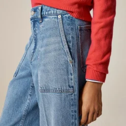 Petite camp-pocket wide-leg jean
