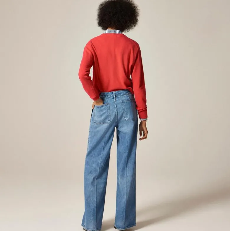 Petite camp-pocket wide-leg jean