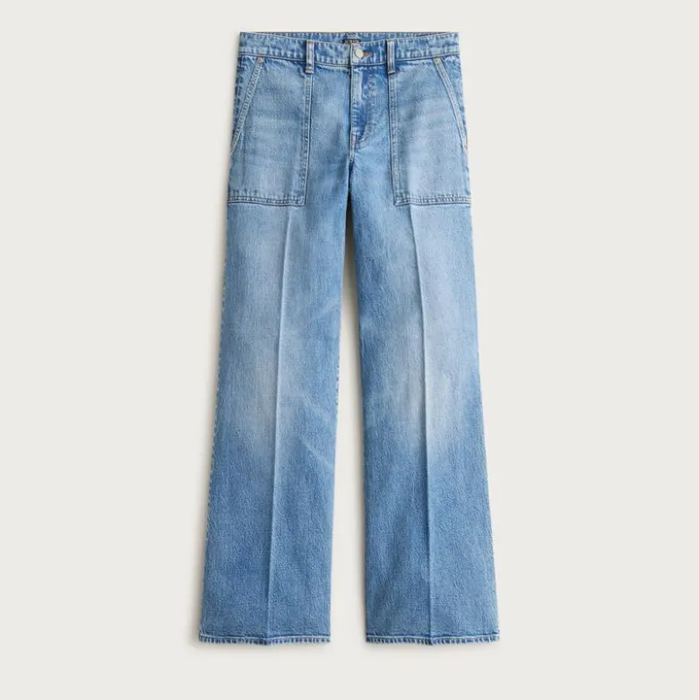 Petite camp-pocket wide-leg jean