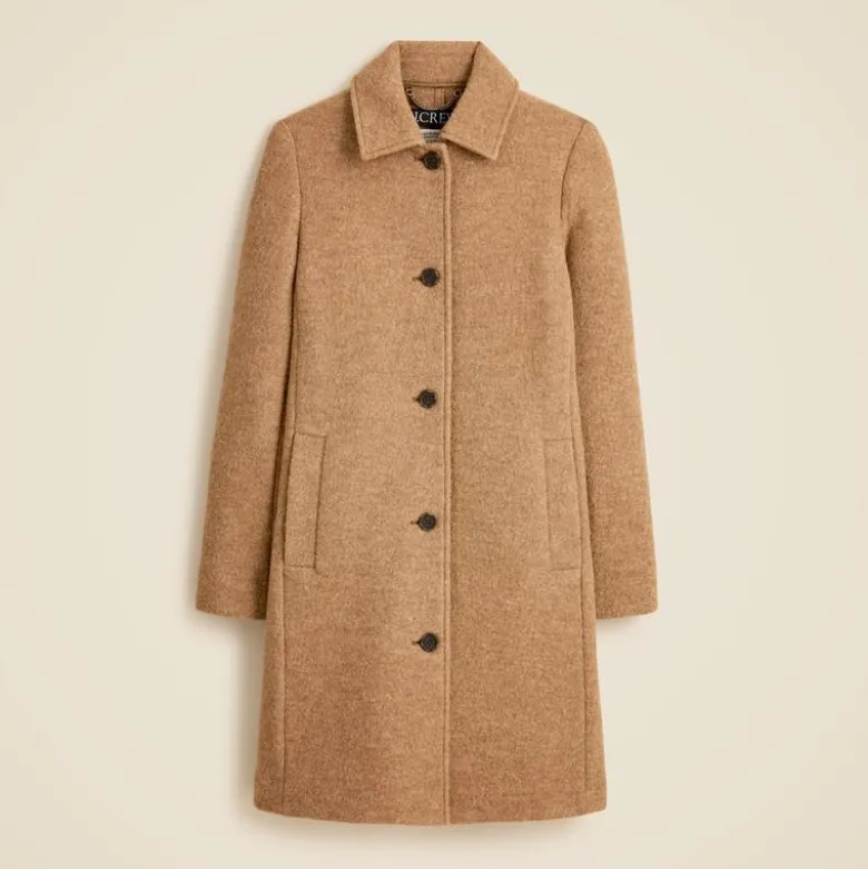 Petite car coat in Italian boiled wool