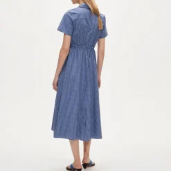 Petite Cerise shirt-dress in gingham cotton poplin