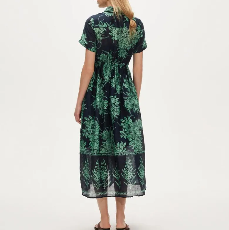 Petite Cerise shirt-dress in pineapple-print ramie