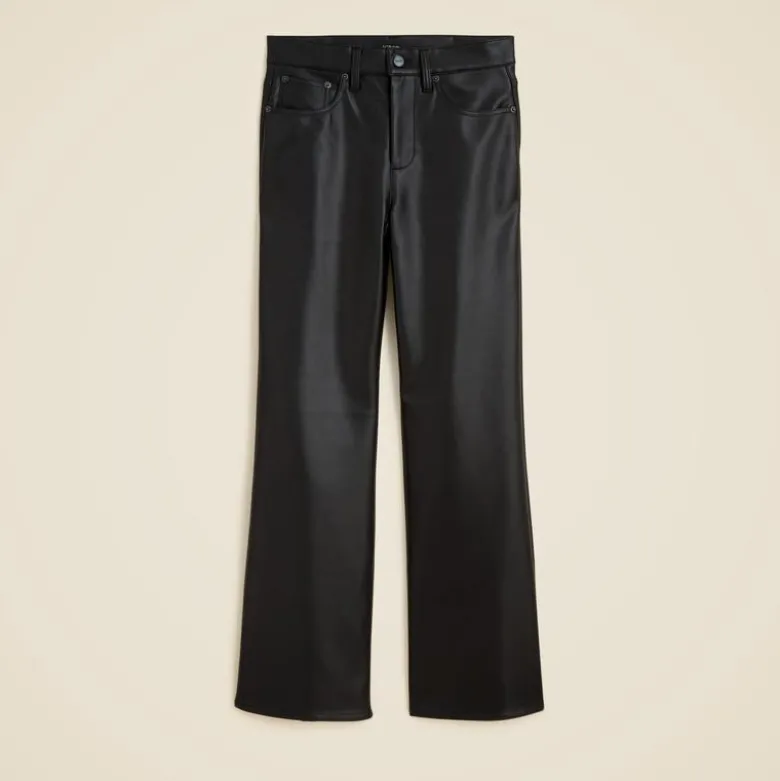 Petite Charley kickout cropped pant in faux leather