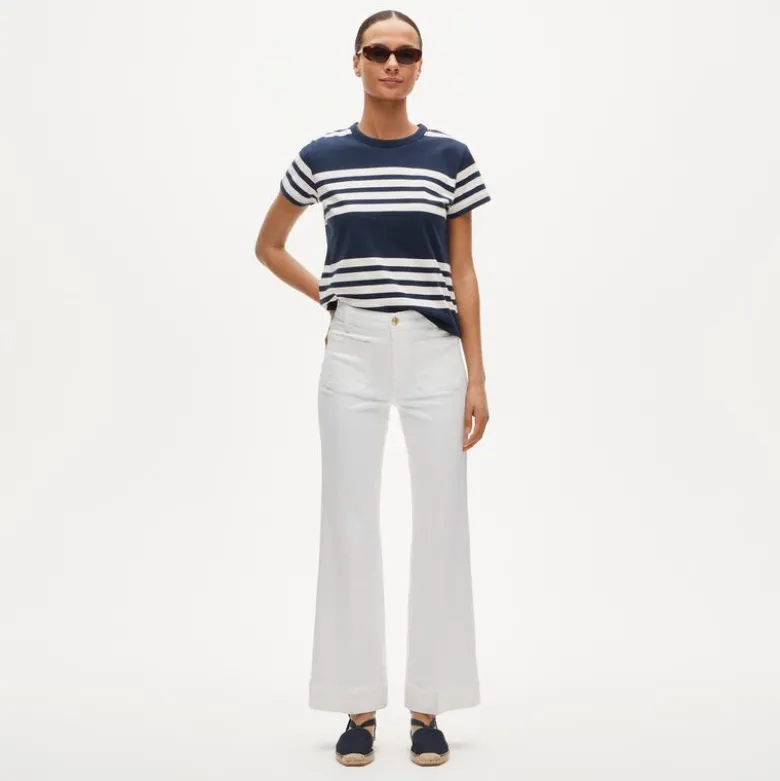 Petite Charley kickout cropped jean in super-stretch with patch pockets