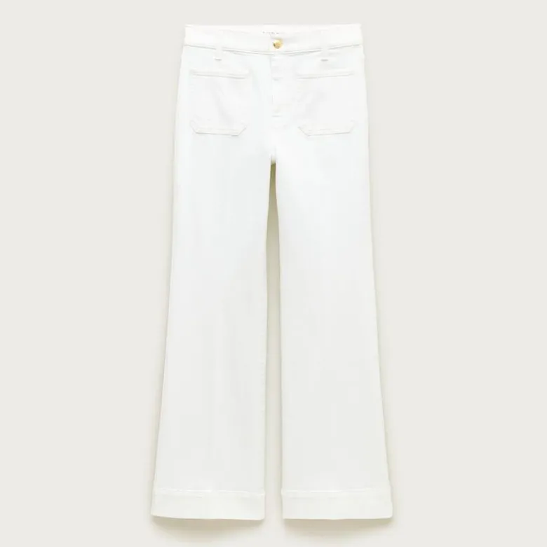 Petite Charley kickout cropped jean in super-stretch with patch pockets