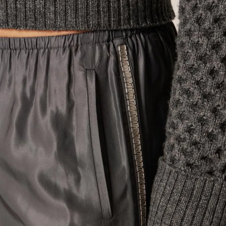 Petite Cosmo pant in viscose twill with embellished side stripe