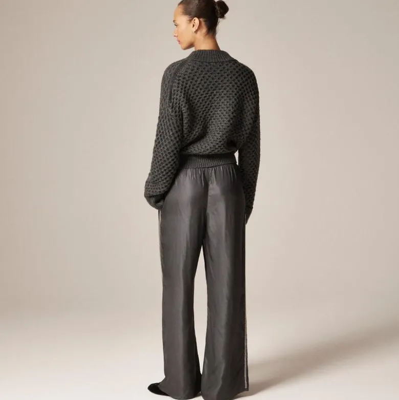 Petite Cosmo pant in viscose twill with embellished side stripe