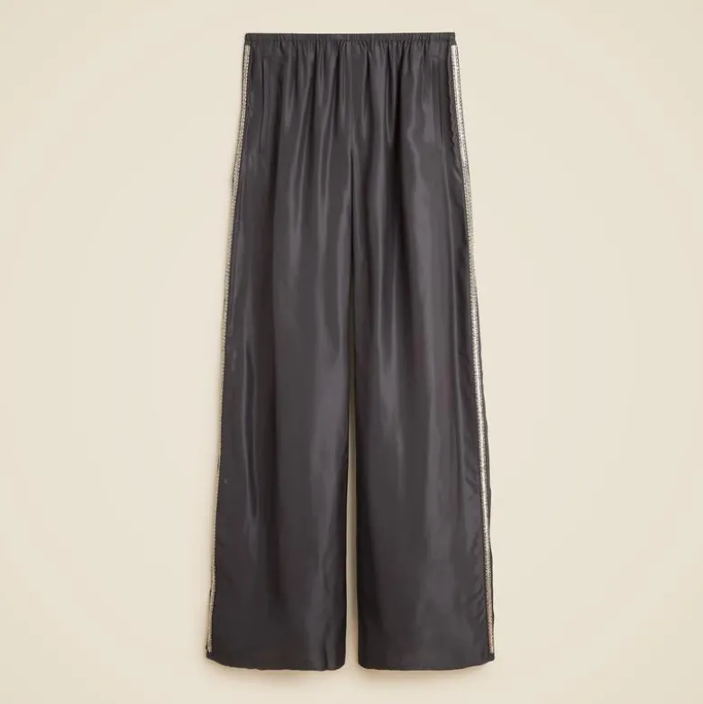Petite Cosmo pant in viscose twill with embellished side stripe