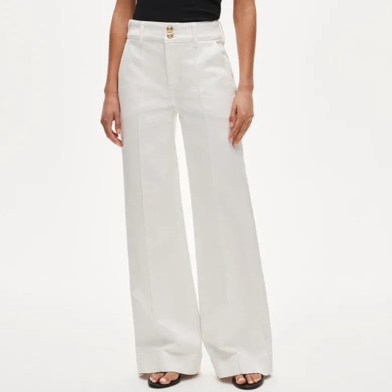 Petite denim trouser jean with stacked buttons