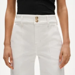 Petite denim trouser jean with stacked buttons