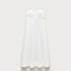 Petite empire-waist dress in cotton poplin