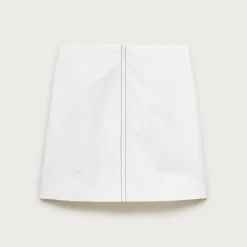 Petite Fairfax skirt in contrast-stitch double cotton poplin