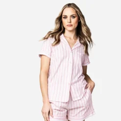 Petite Plume™ women's luxe Pima cotton short set in stripe