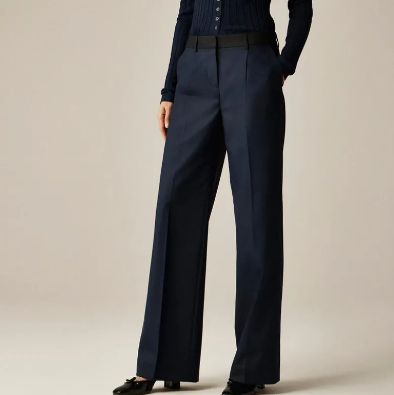 Petite relaxed-fit pleated pant in wool blend
