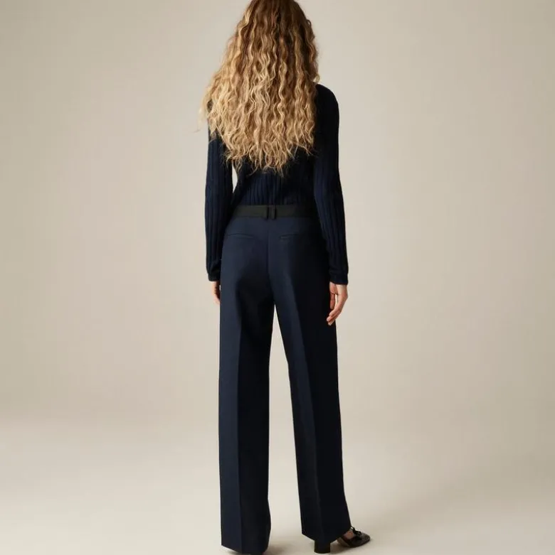 Petite relaxed-fit pleated pant in wool blend