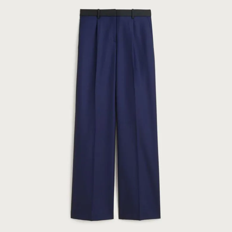Petite relaxed-fit pleated pant in wool blend