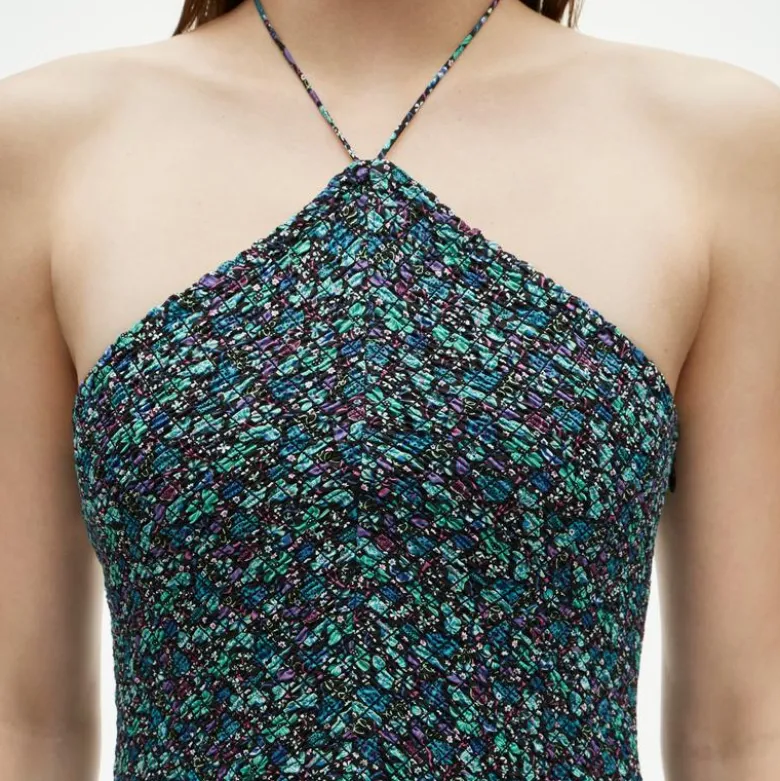 Petite smocked halter dress in Liberty® fabric