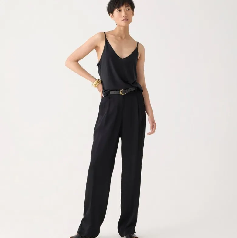 Petite straight-leg essential pant in luster crepe
