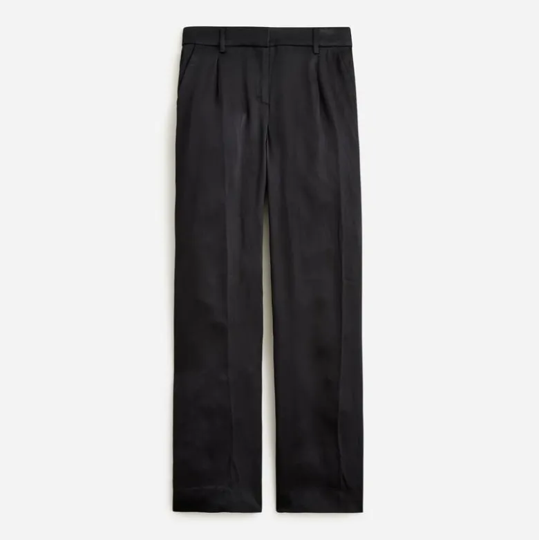 Petite straight-leg essential pant in luster crepe