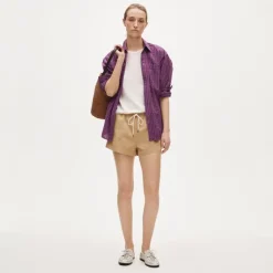 Petite Étienne oversized shirt in dobby stripe
